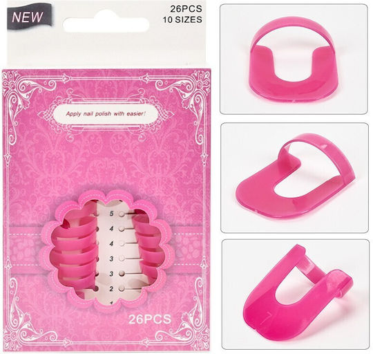Set 26 Șabloane Reutilizabile Pentru Oja Alista Home Manichiură Curată Fără Margini Protecție Cuticule 10 Mărimi Plastic Roz