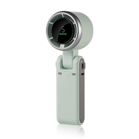 Mini Ventilator Portabil Alista Home 5 Niveluri De Viteză Afișaj Digital Încărcare Usb 5v 2a 5.95 X 5.2 X 17.2 Cm Verde