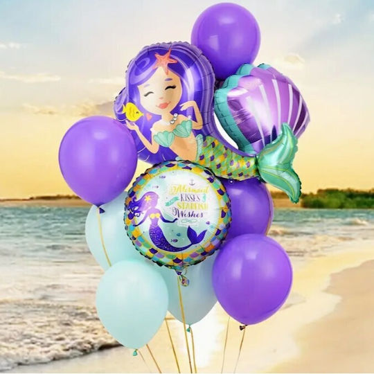 Geburtstags Luftballon Meerjungfrau Folie Lila 39cm