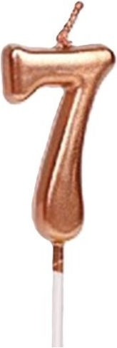 Lumânare De Tort Alista Home Număr 7 Model Petrecere 4.5 X 2.5 Cm Parafină Rose Gold