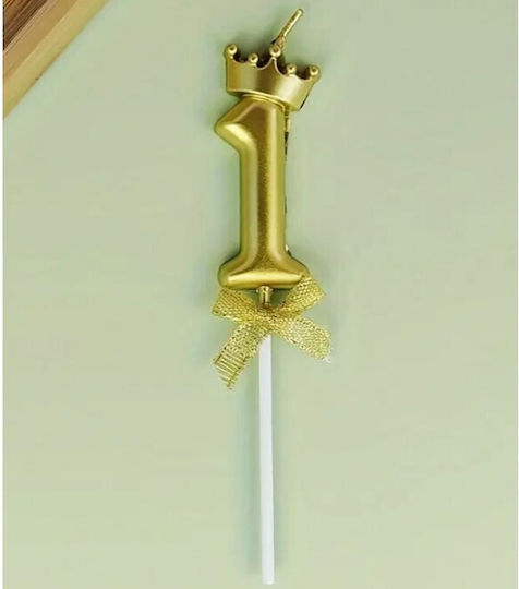 Nummer 1 Kuchenkerze Krone Design Gold Alista Home Party