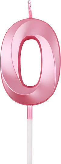 Nummer 0 Kerze Alista Home Diamant Modell 5 x 3,4 cm Rosa