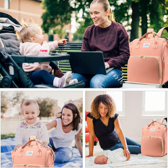Alista Home Geantă-Rucsac pentru Scutece Roz 42x32x22cm