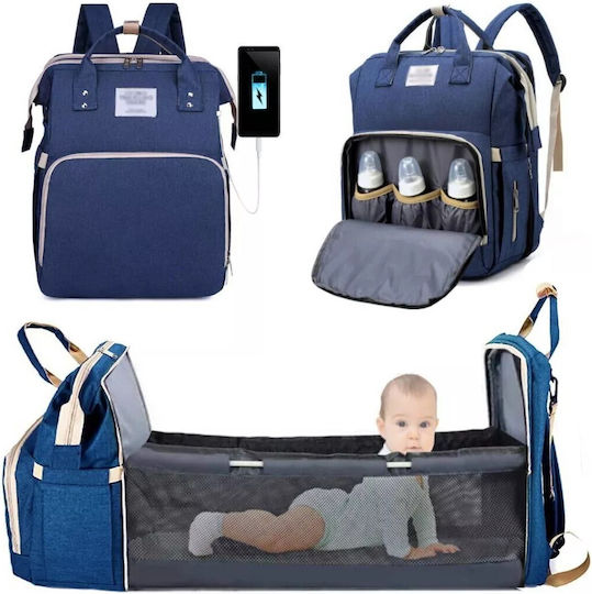 Alista Home Geantă pentru Scutece Tip Rucsac Albastră 42x32x22cm