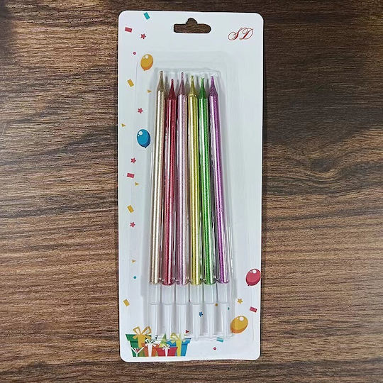 Set 6 Lumanări De Ziua De Naștere Alista Home Din Parafină 11 X 0.4 Cm Lucioase Multicolore