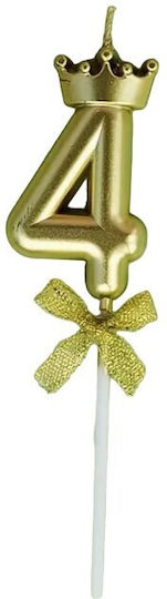 Number 4 Birthday Candle Crown Design Gold Alista Home Party
