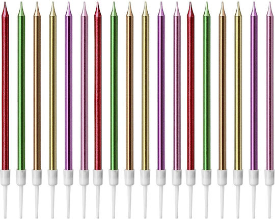 Set 6 Lumanări De Ziua De Naștere Alista Home Din Parafină 11 X 0.4 Cm Lucioase Multicolore