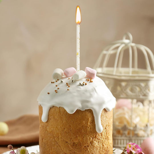 Set 6 Lumanări Lungă Alista Home Parafină 10 X 0.5 Cm Happy Birthday Alb Negru
