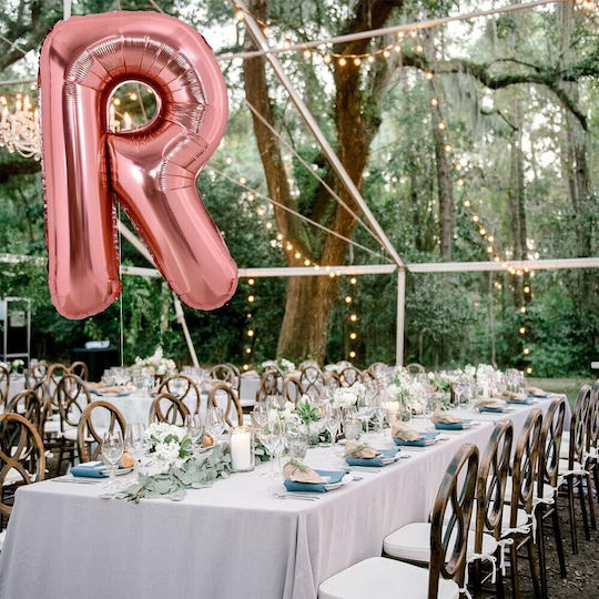 Scrisoare R Folie Jumbo Rose Gold 80 cm