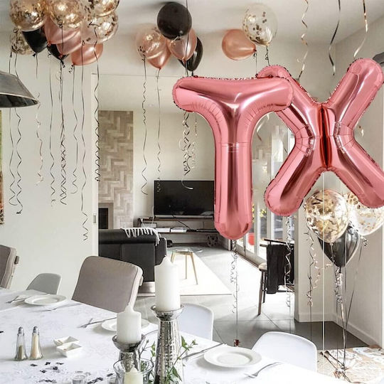 Scrisoare Χ Folie Jumbo Rose Gold 80 cm