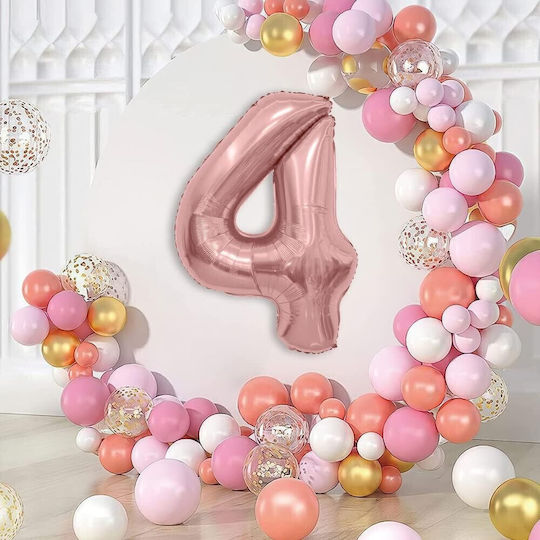 Număr 4 Folie Rose Gold 40 cm