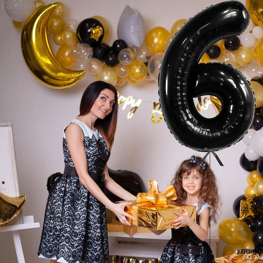 Number 6 Foil Jumbo Black 100cm