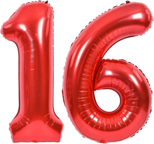 Number 6 Foil Red 40cm