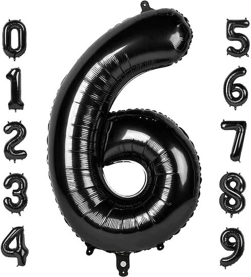 Number 6 Foil Jumbo Black 100cm