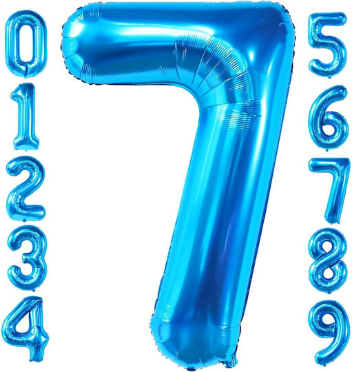 Number 7 Foil Jumbo Blue 100cm