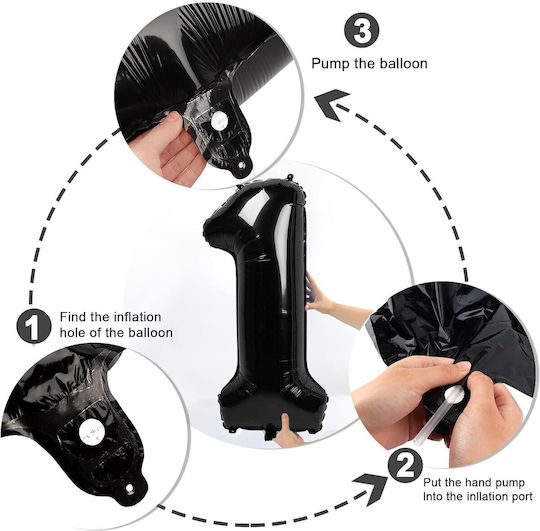 Number 1 Foil Black 40cm