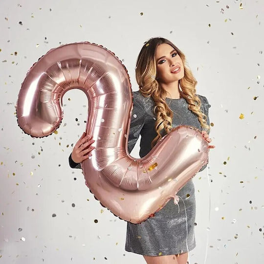 Number 2 Foil Jumbo Rose Gold 81cm