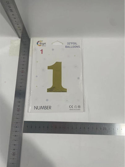 Număr 1 Folie Jumbo Auriu 81 cm