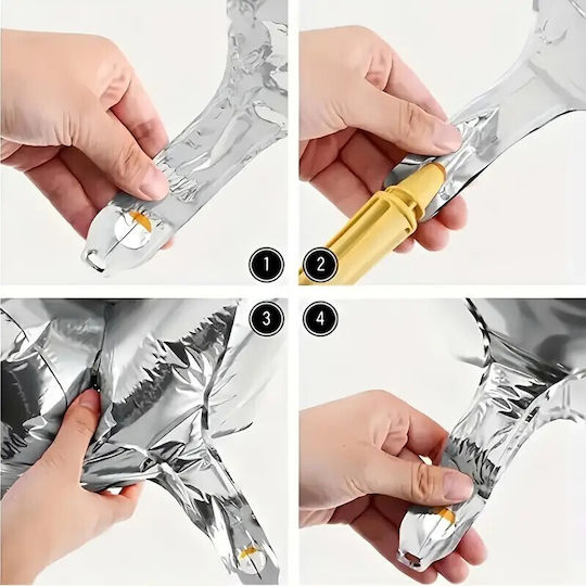 Nummer 1 Folie Jumbo Silber 81cm