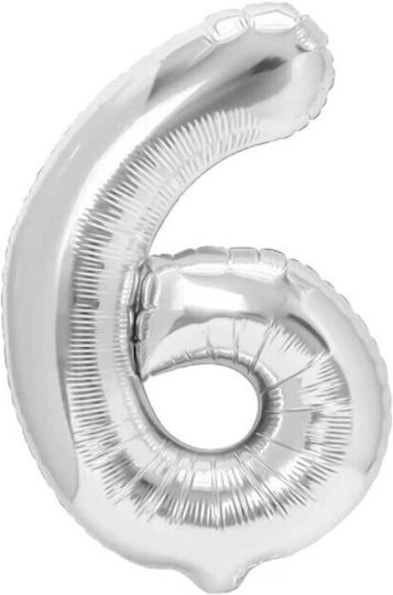 Anzahl 6 Folie Silber Jumbo 80cm