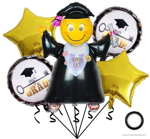 Set 5 Baloane Absolvire Folie Aurii Jumbo 70 cm