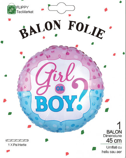 Balon Rotund Dezvăluire De Gen Folie Albastru 45cm