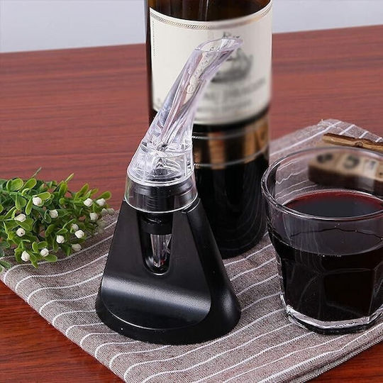 Aerator Turnător Vin 2în1 Alista Home Decantare Fără Picurare Fără Vărsare 18x10x8cm Negru