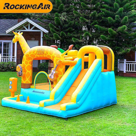 Fun Baby Inflatable Giraffe with Trampoline and Slide for Ages 3+