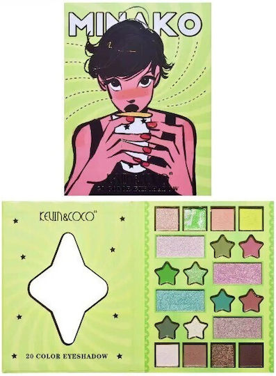 Makeup Palette Kevinandcoco 20 Colors Green Girl Eyeshadow Blush Green