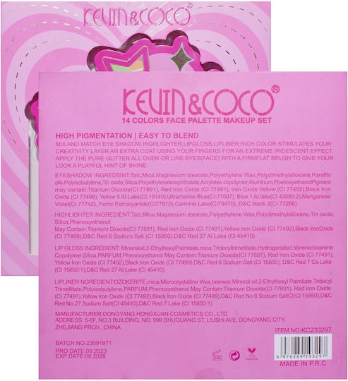 Makeup Palette Set 14 Eyeshadows Kevinandcoco Red Heart Eyeshadow Palette 21 X 20.5 X 2.2cm