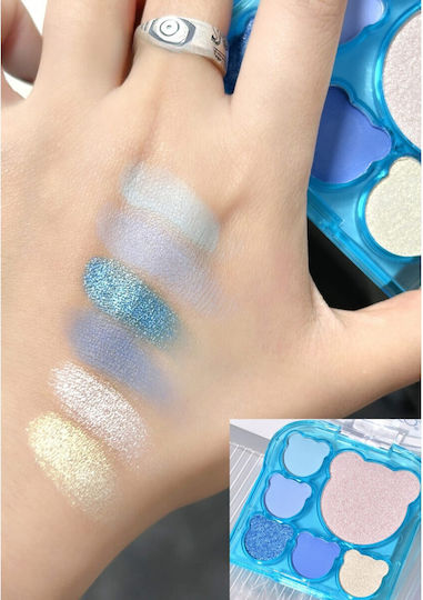 Set Machiaj 3 Produse Kevin Coco Ice Blue Bear 6 Culori 15.5 X 13 X 3.4 Cm