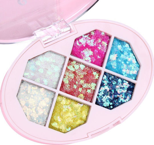 Glitter Palette Alista Home Variant 1 7 Shades Body Hair 50 G Waterproof 9.8 X 6.8 Cm Multicolor