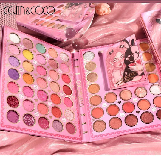 Kevinandcoco Set Fard de Pleoape 2 În 1 62 Nuanțe Paletă Mini Tip Carte Paletă Iluminator Rezistență Îndelungată 22 X 17 Cm 430 G Multicolor