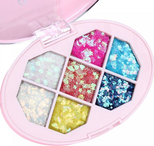 Glitter Palette Alista Home Variant 1 7 Shades Body Hair 50 G Waterproof 9.8 X 6.8 Cm Multicolor