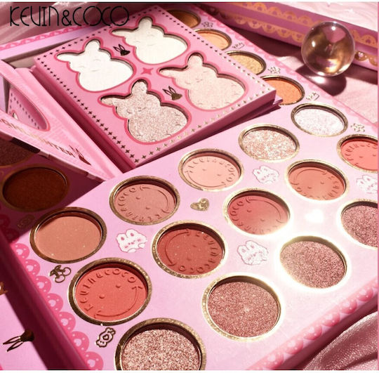 Kevinandcoco Set Fard de Pleoape 2 În 1 62 Nuanțe Paletă Mini Tip Carte Paletă Iluminator Rezistență Îndelungată 22 X 17 Cm 430 G Multicolor