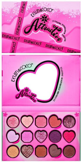 Paletă Farduri de Pleoape Kevin Coco Attractive 15 Culori Model A 16.5x10.8x1.5 Cm Multicolor
