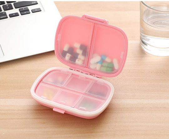 Organizator De Medicamente Plastic 8 Compartimente 0,1 L Roz Alista Home 11 X 7 Cm