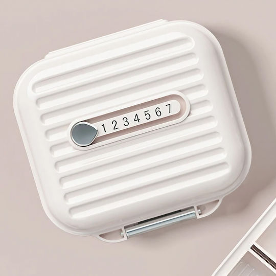 Cutie Pentru Medicamente Alista Home Bej 7 Compartimente Portabil Compact 7.8x7.2x3.5 Cm Ideal Pentru Utilizare Zilnică