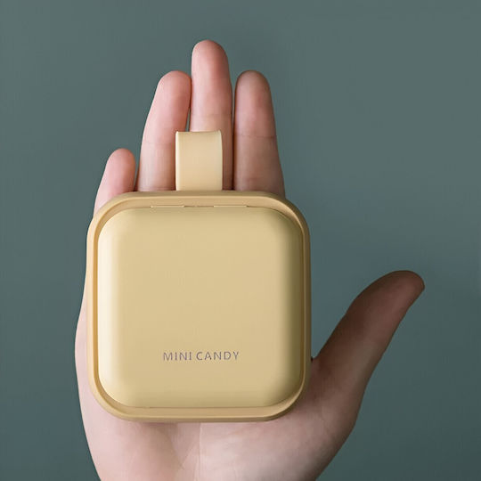 Cutie Mini de Depozitare Medicamente Alista Home 4 Compartimente Închidere Etanșă Portabilă Pătrată Galbenă Pp 7.5x7.5x3 Cm
