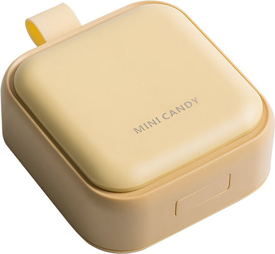 Cutie Mini de Depozitare Medicamente Alista Home 4 Compartimente Închidere Etanșă Portabilă Pătrată Galbenă Pp 7.5x7.5x3 Cm