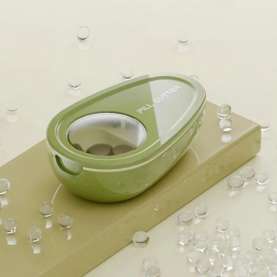 Tăietor de Pastile Cutie de Depozitare Medicamente Alista Home Verde 8x5x2,65 Cm Compact Portabil Ideal pentru Călătorii