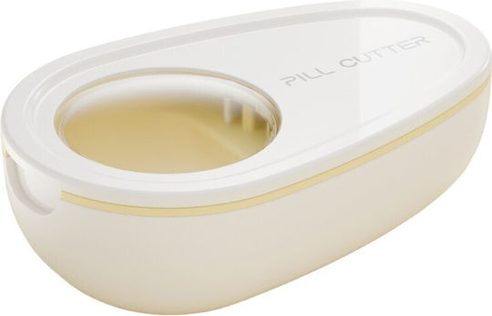 Cutie Pentru Tăiat Pastile Organizator Medicamente Alista Home Albă 8x5x2.65 Cm Compactă Portabilă Ideală Pentru Călătorii