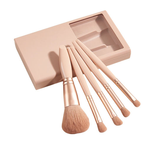 Alista Home Set Cu Pensule De Machiaj Pentru Fundație Din Păr Natural 5 Bucăți