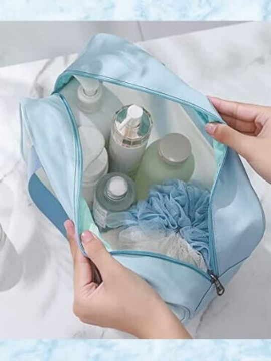 Geantă Cosmetică De Călătorie Alista Home Mată Impermeabilă Translucidă 26 X 15 X 10 Cm Albastră