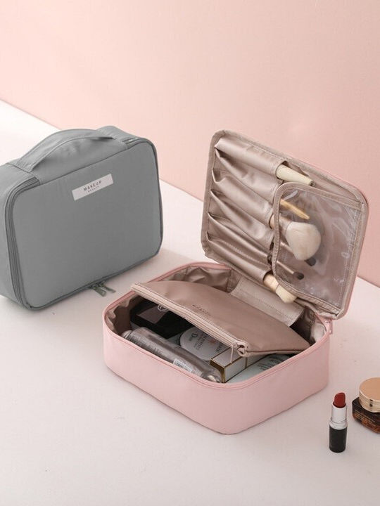 Geantă De Călătorie Alista Home Neseser Cosmetice Articole De Toaletă Material Impermeabil 2 În 1 Buzunar Interior Detasabil 23 X 16 X 8 Cm Gri Geantă De Călătorie Alista Home Neseser Cosmetice Articole De Toaletă Material Impermeabil 2 În 1 Buzunar Interior Detasabil 23 X 16 X 8 Cm Gri