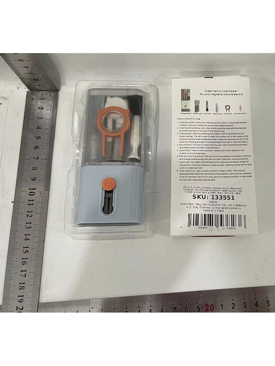 Set Multifuncțional De Curățare Produse Electronice 10în1 Tastatură Laptop Telefon Căști Albastru