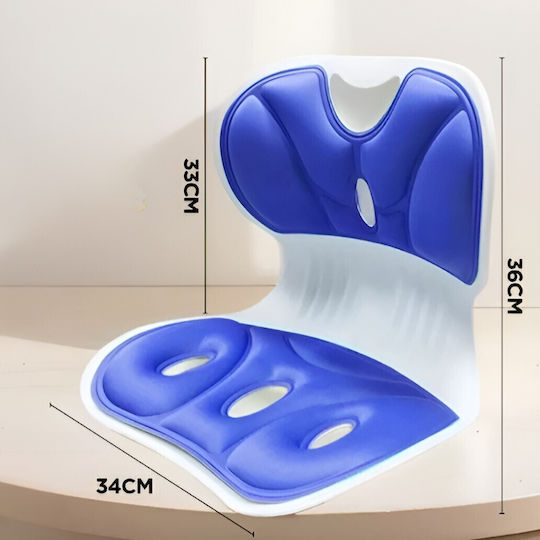 Alista Home Perna Medicală Pentru Înapoi Din Spumă De Memorie Cu Gaura 36x34x33cm Albastră