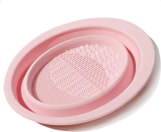 Silicone Accessory Cleaning Makeup Accessories Brushes Sponges 14.5 X 11.5 Cm 2 Usage Modes Foldable Pink