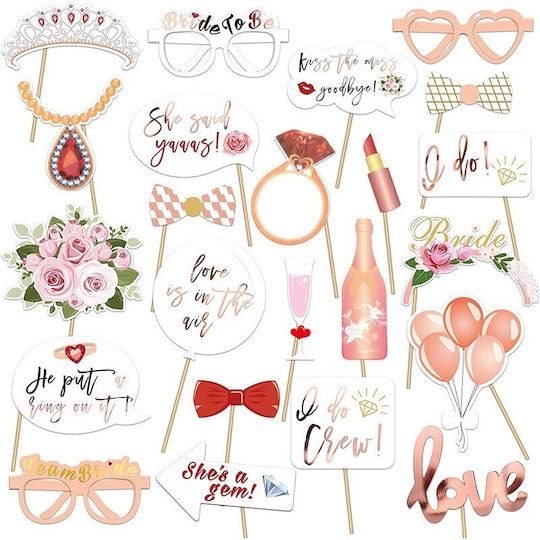 Set 23 Accesorii Petrecere Alista Home Cabina Foto Props Tematică Petrecere Burlăcițe Roz