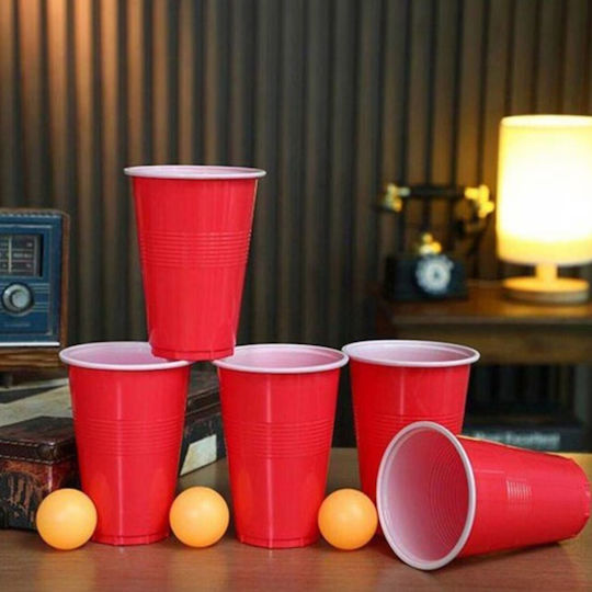 Joc De Băutură Beer Pong Alista Home Set 24 Bile De Tenis 24 Pahare Reutilizabile Joc Interactiv Pentru Adulți Albastre Portocalii
